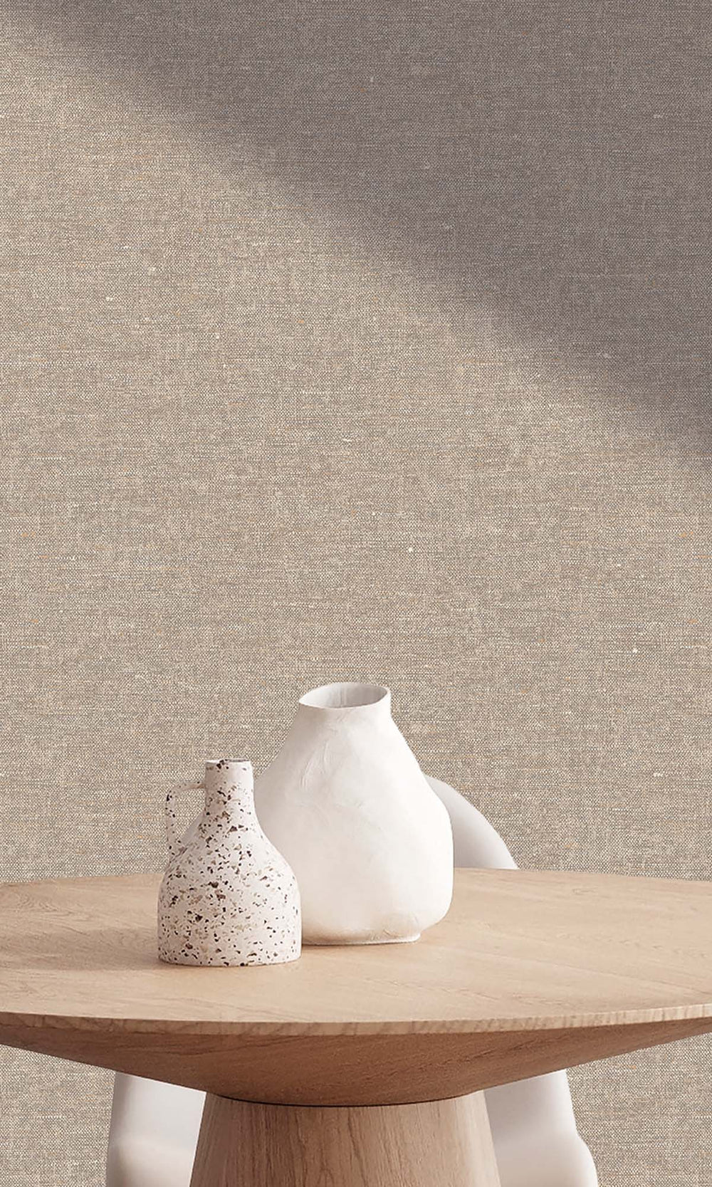 Warm Grey Faux Hemp Print Wallpaper R10294