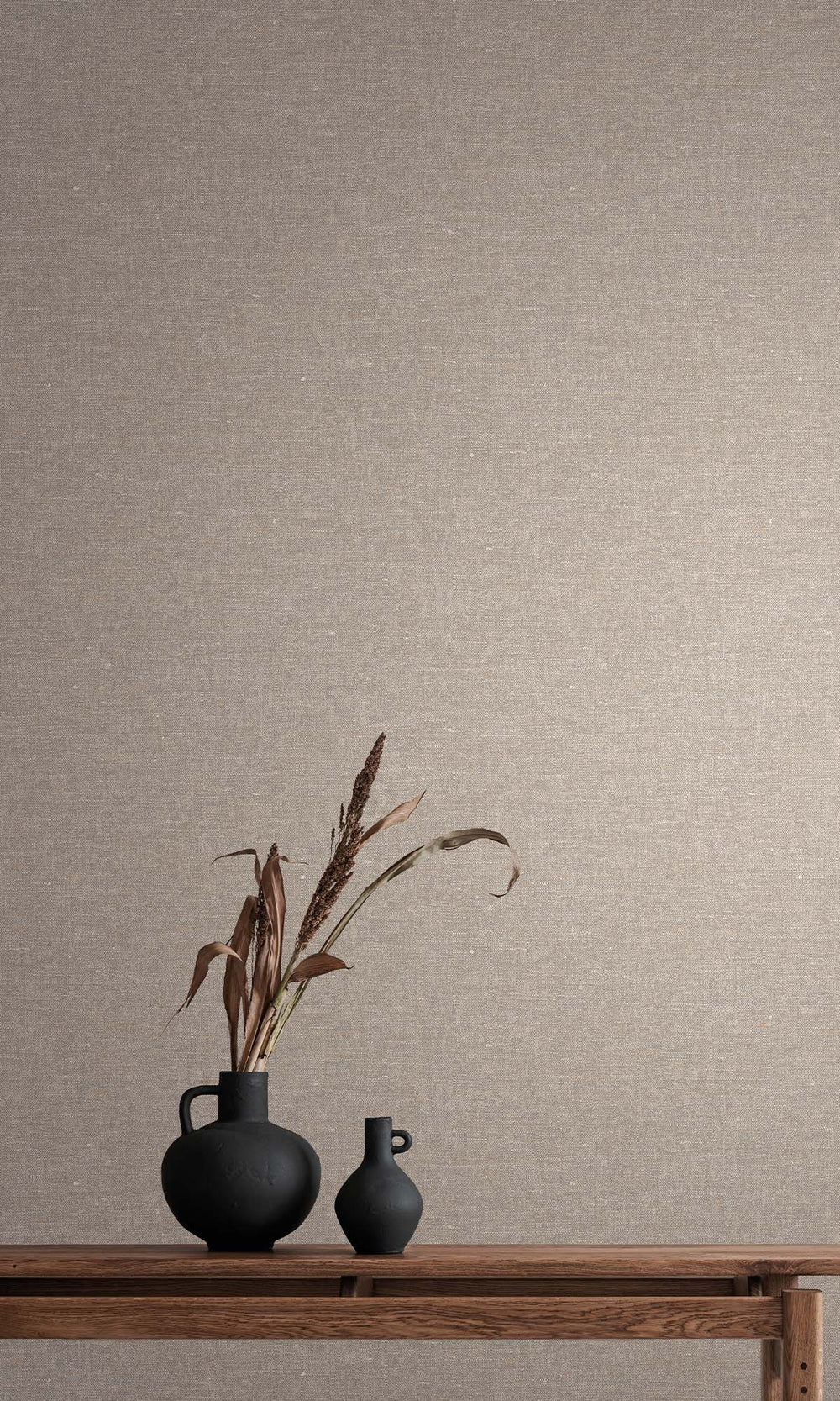 Warm Grey Faux Hemp Print Wallpaper R10294