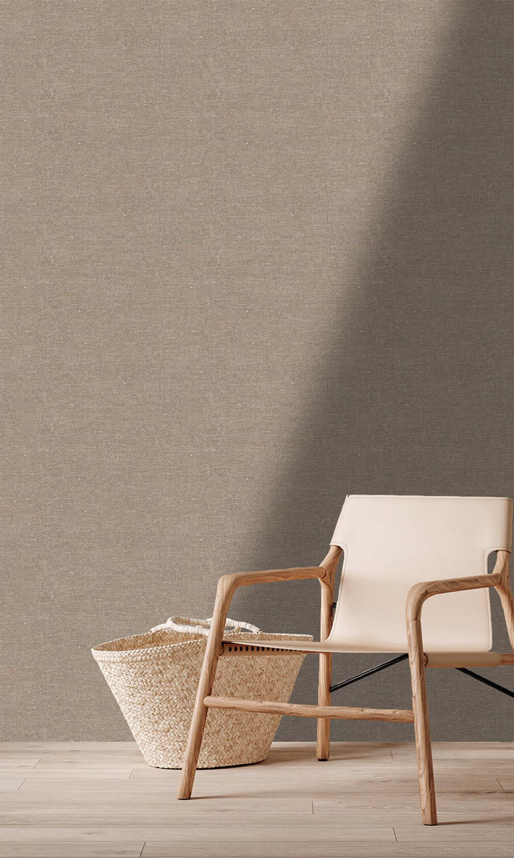 Roasted Cashew Faux Hemp Print Wallpaper R10295