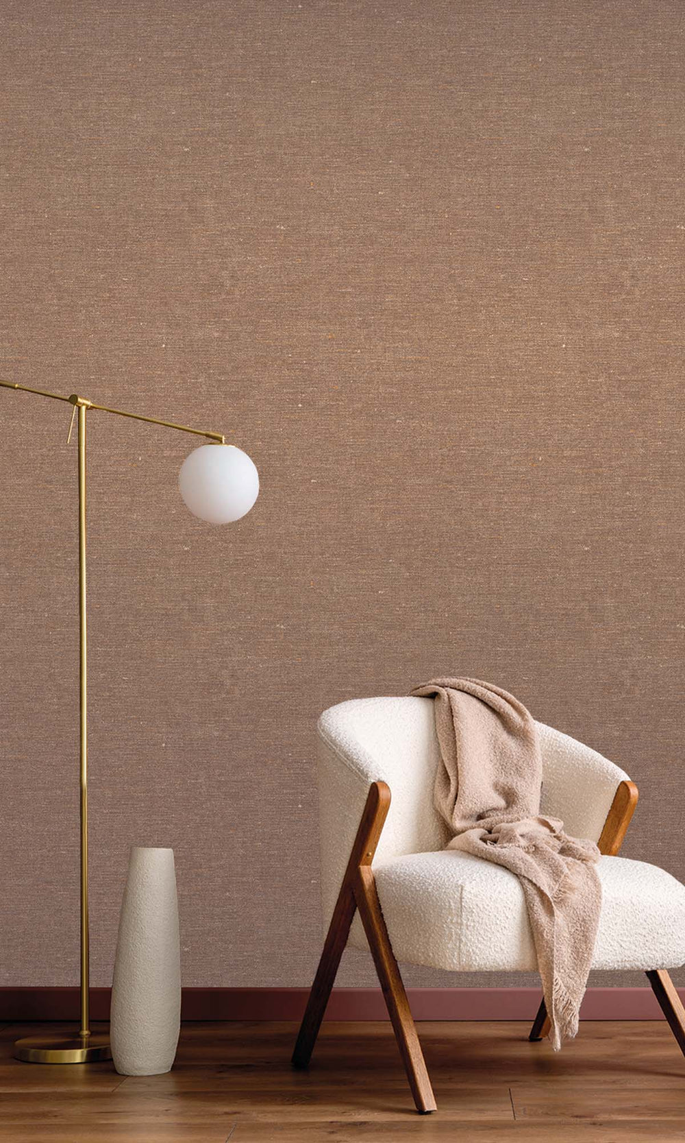Imperial Brown Faux Hemp Print Wallpaper R10297