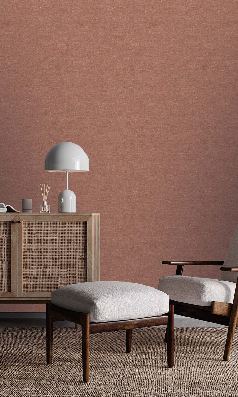 Terracotta Faux Hemp Print Wallpaper R10299