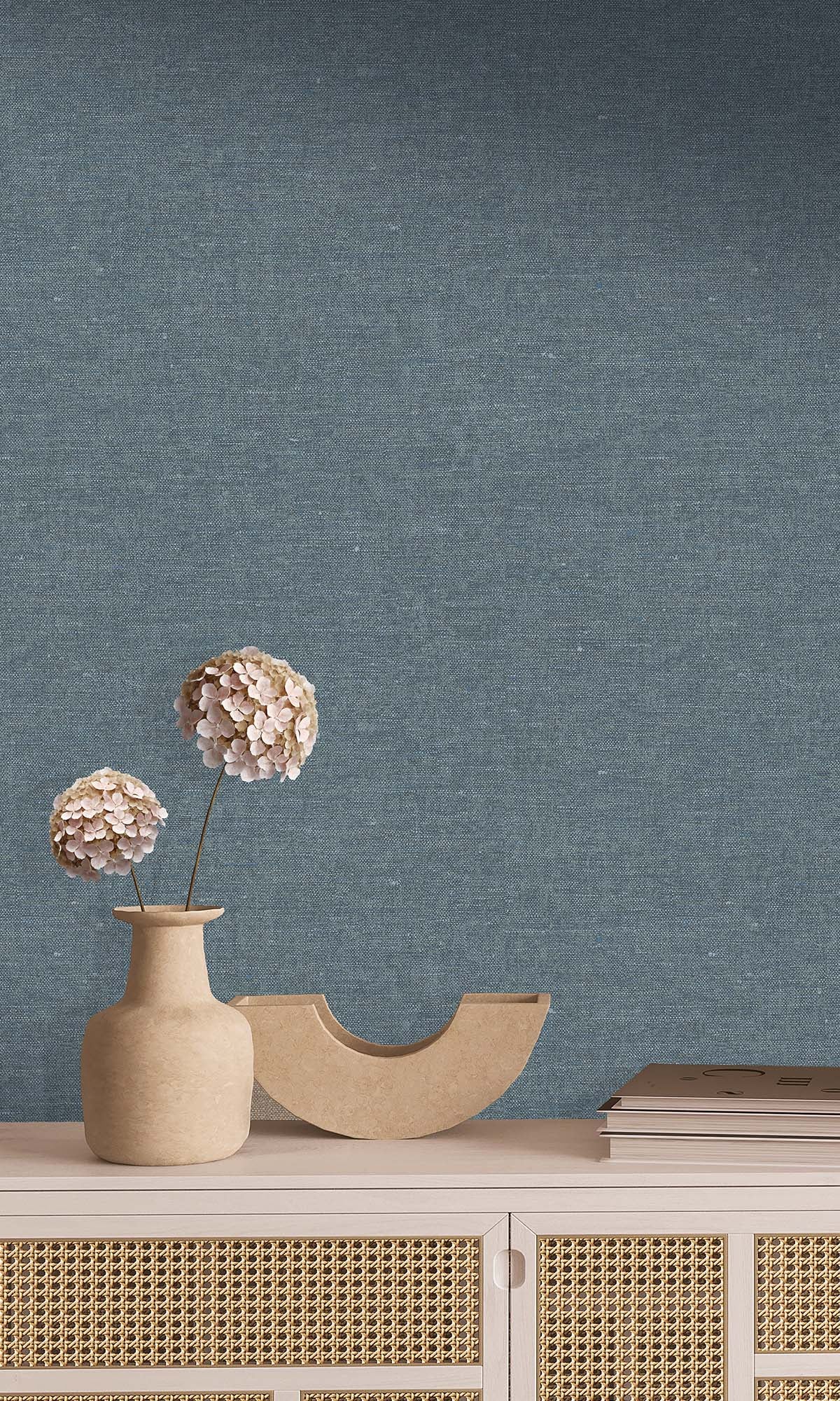Blue Fusion Faux Hemp Print Wallpaper R10301
