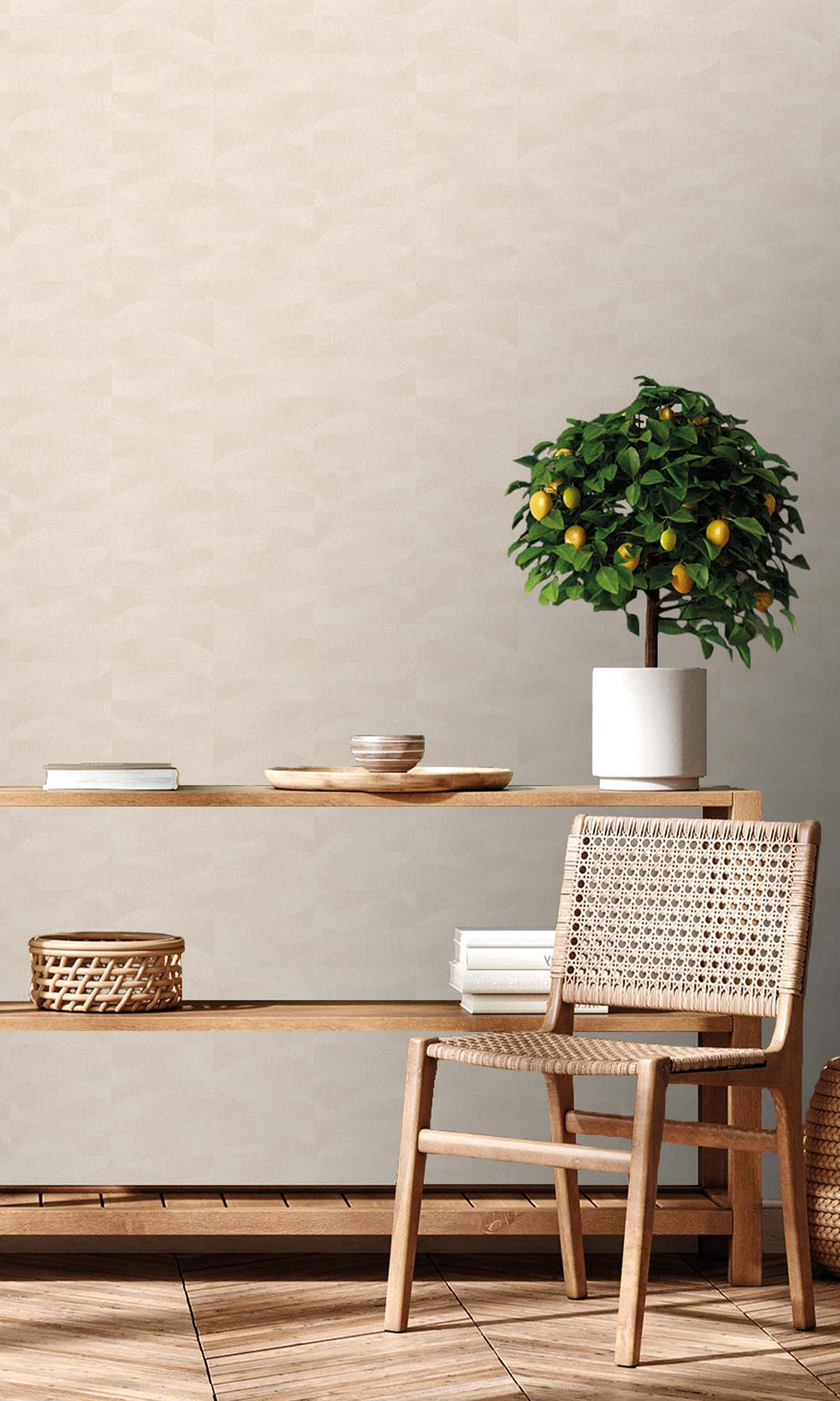 Beige Abstract Swirl Wallpaper R10303