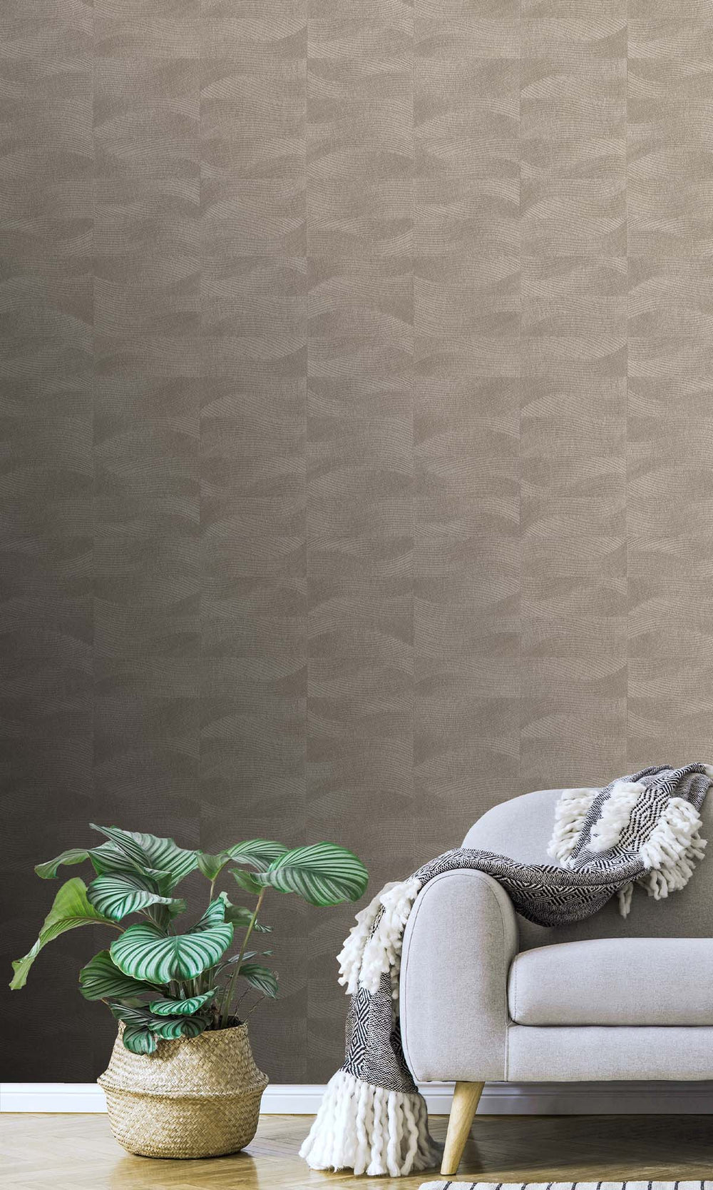 Warm Grey Abstract Swirl Wallpaper R10304