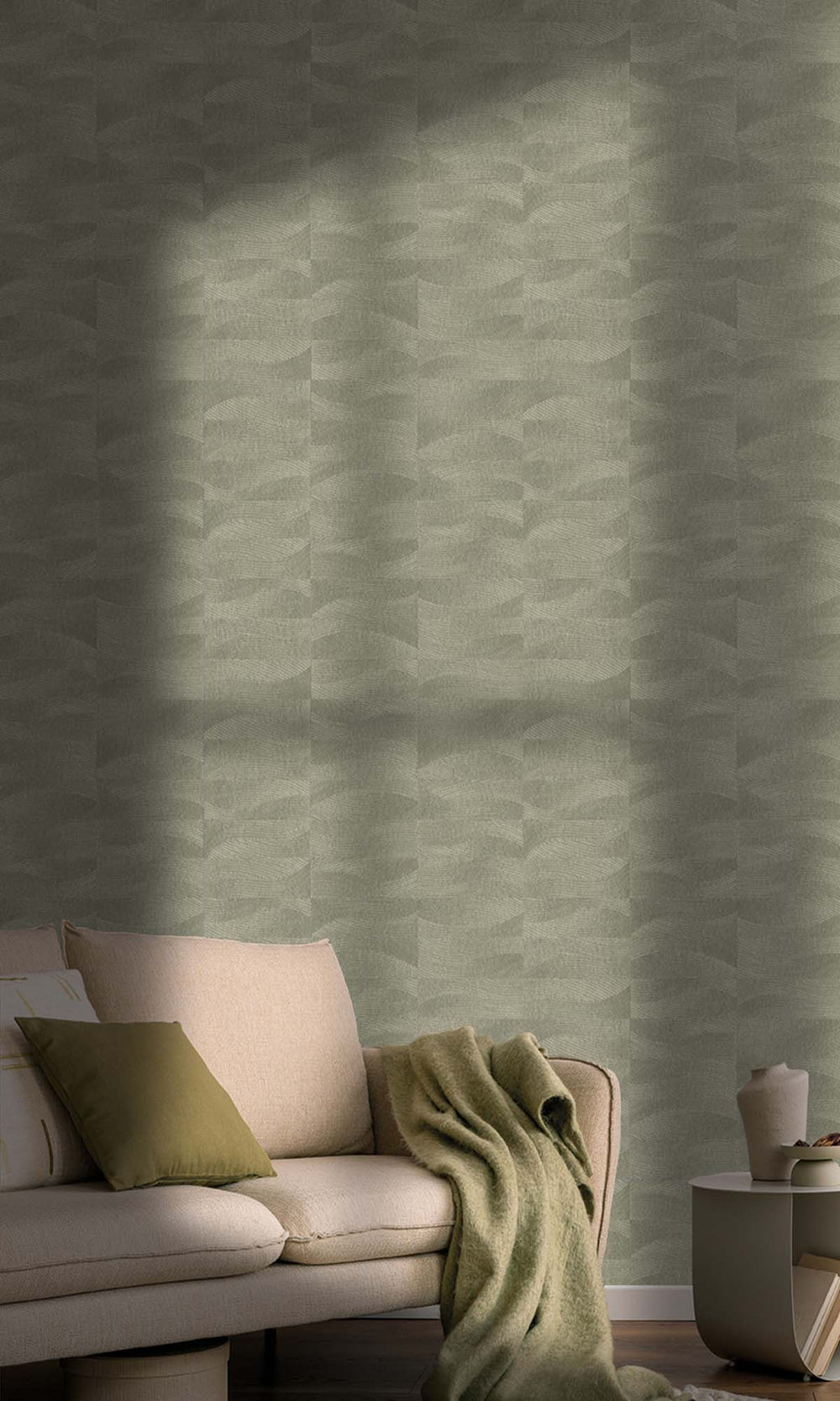 Oil Green Abstract Swirl Wallpaper R10305
