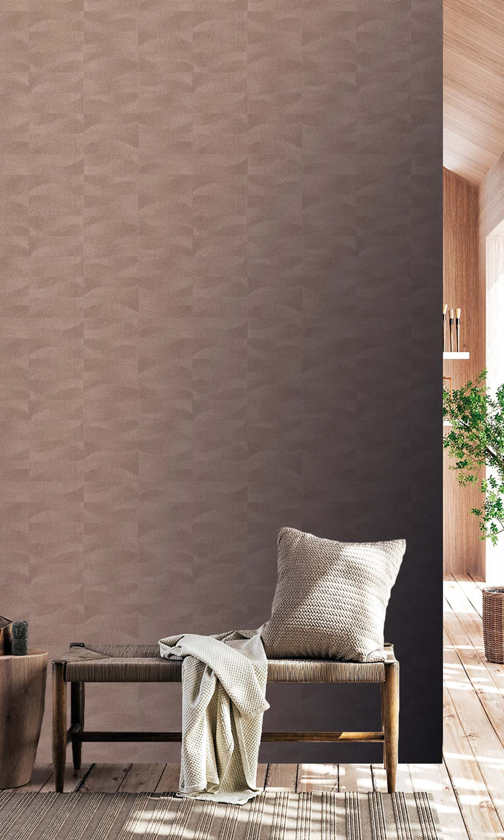 Cedar Wood Abstract Swirl Wallpaper R10306