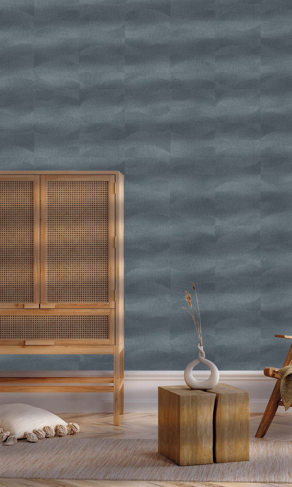 Blue Fusion Abstract Swirl Wallpaper R10308
