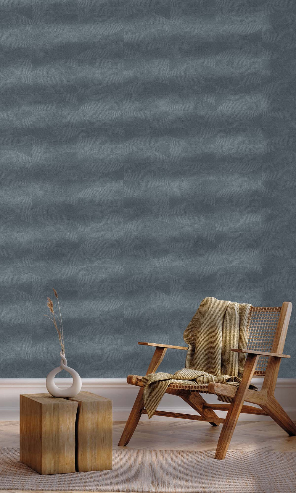 Blue Fusion Abstract Swirl Wallpaper R10308