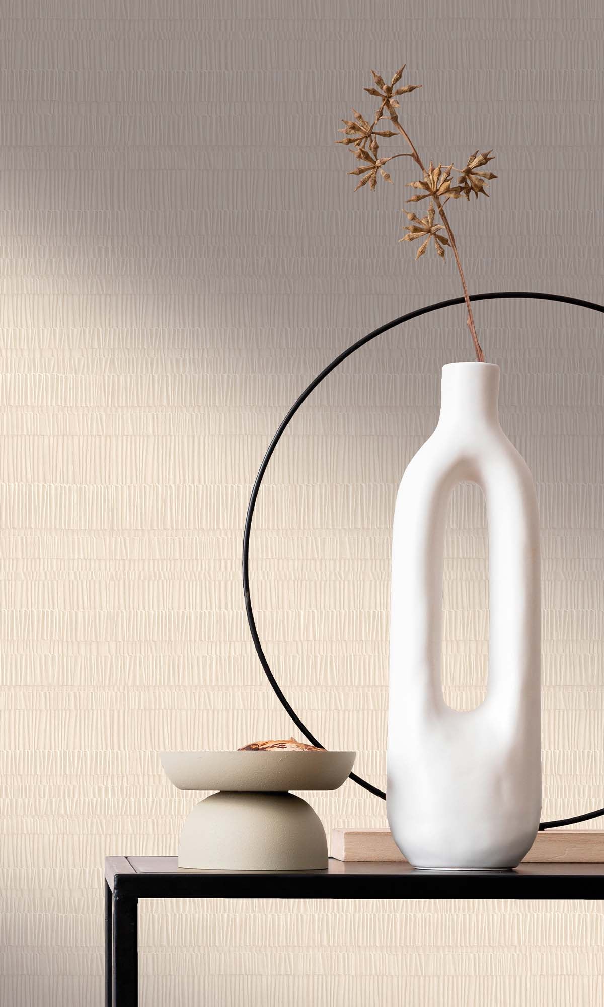 Beige Faux Bamboo Screen Wallpaper R10309