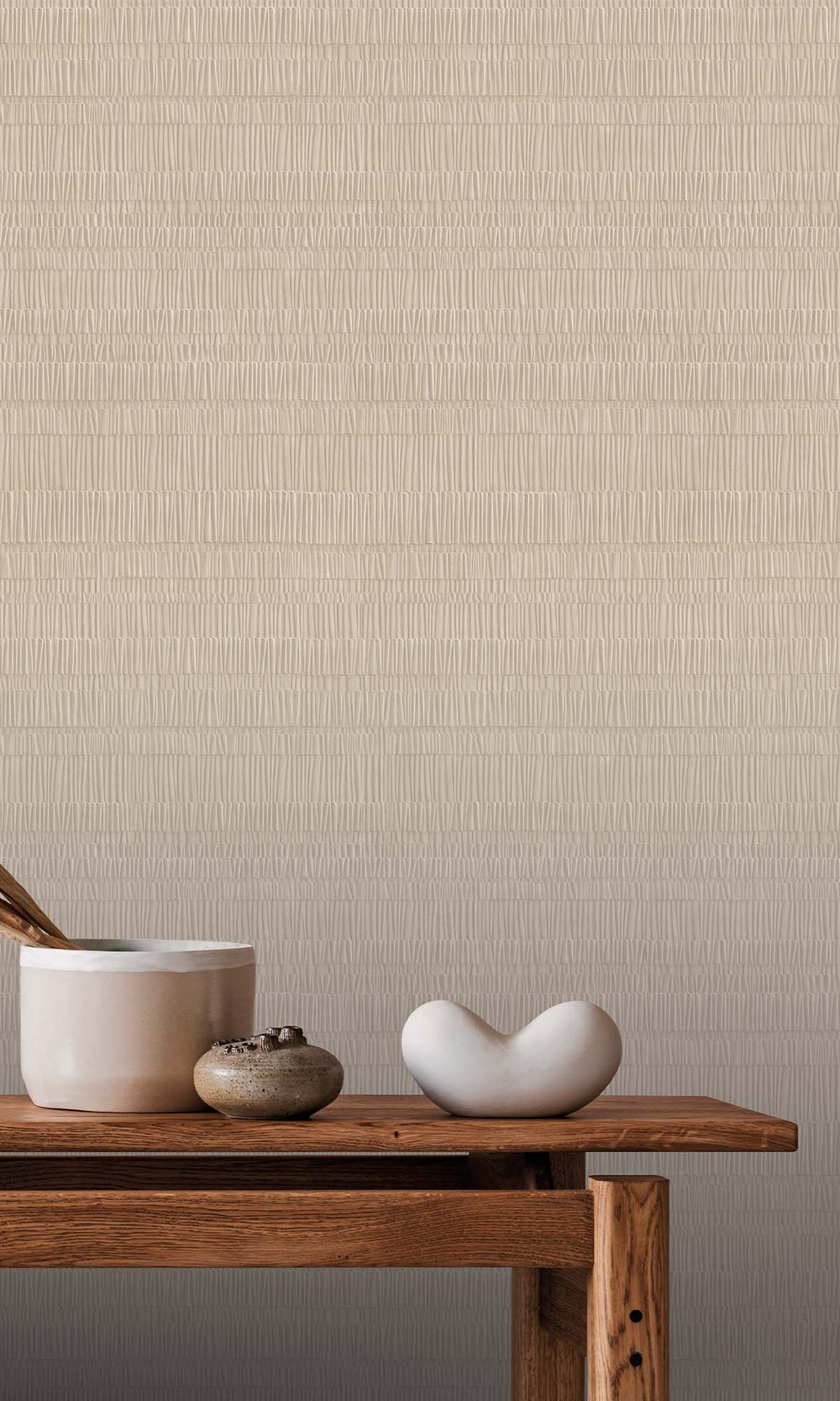 Almond Milk Faux Bamboo Screen Wallpaper R10310