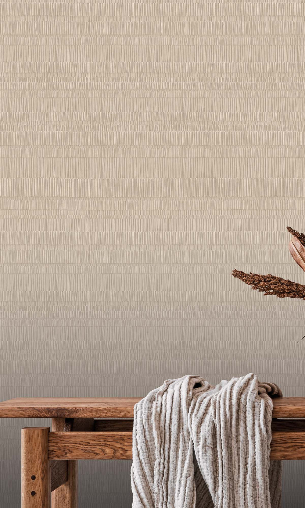 Almond Milk Faux Bamboo Screen Wallpaper R10310
