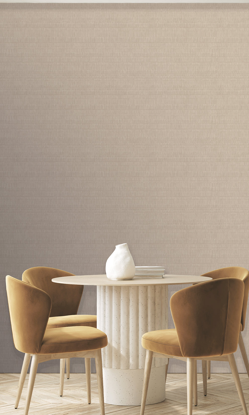 Almond Milk Faux Bamboo Screen Wallpaper R10310