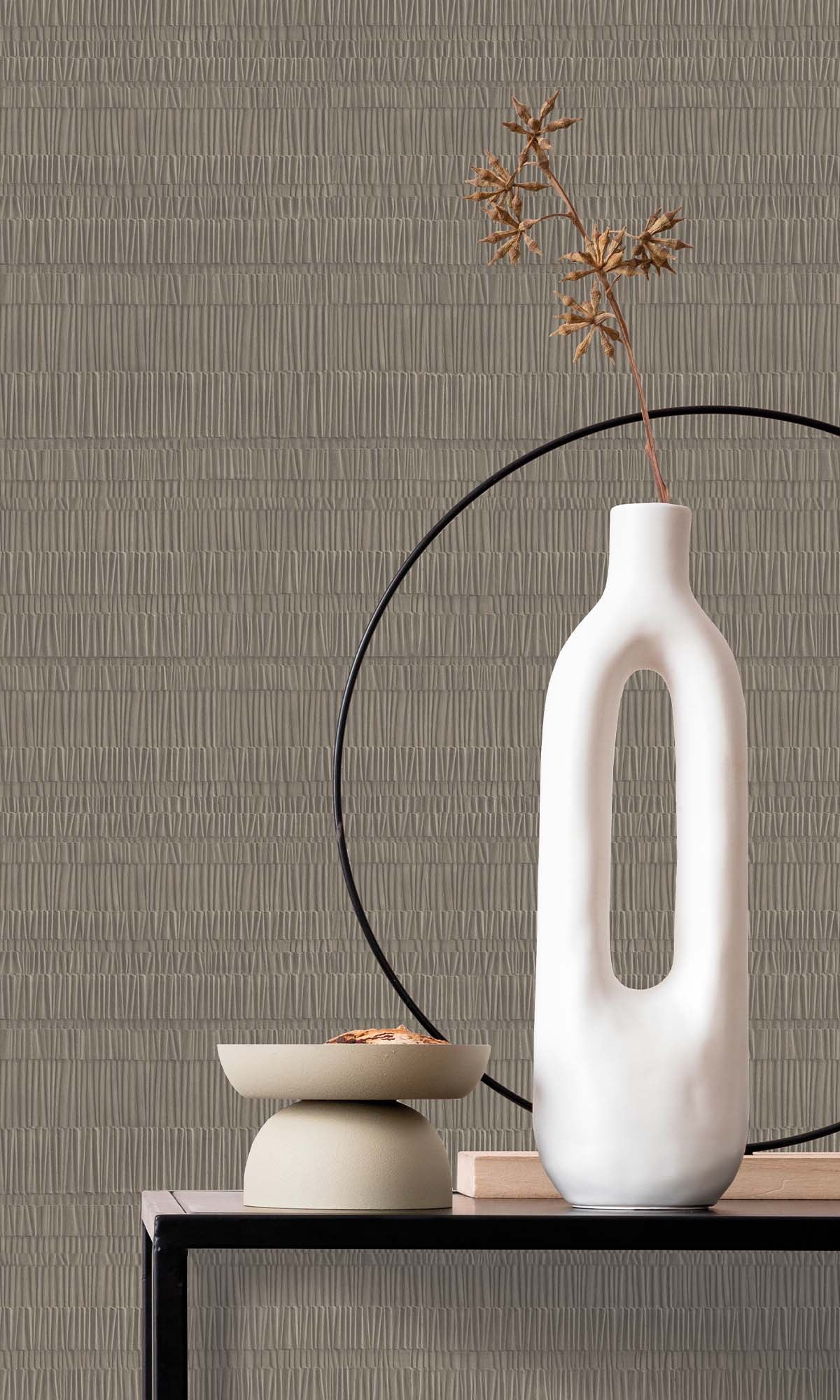 Roasted Cashew Faux Bamboo Screen Wallpaper R10311