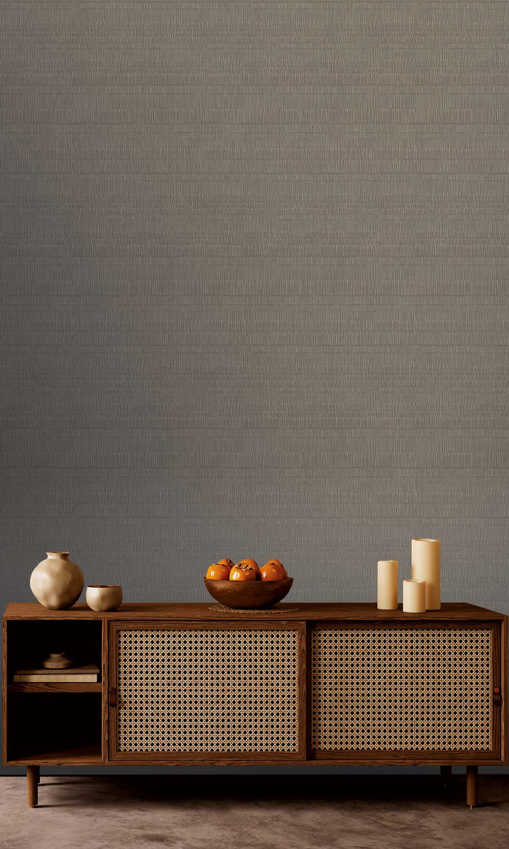 Roasted Cashew Faux Bamboo Screen Wallpaper R10311