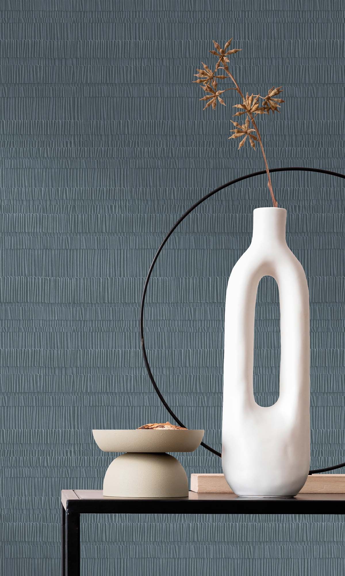 Blue Fusion Faux Bamboo Screen Wallpaper R10313