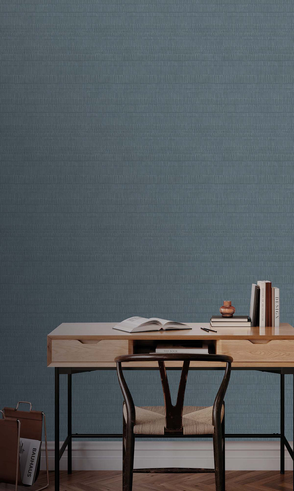 Blue Fusion Faux Bamboo Screen Wallpaper R10313