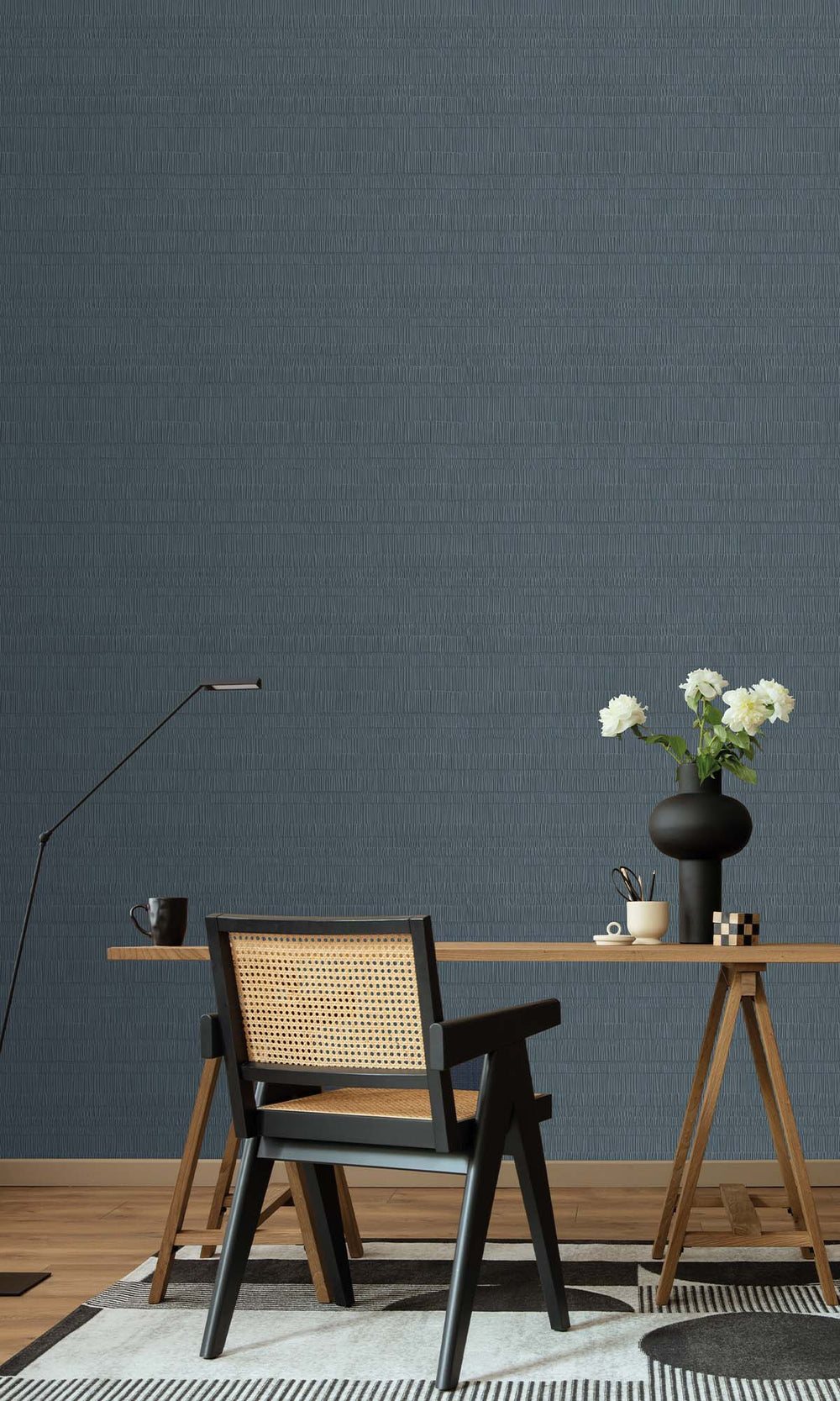 Blue Fusion Faux Bamboo Screen Wallpaper R10313