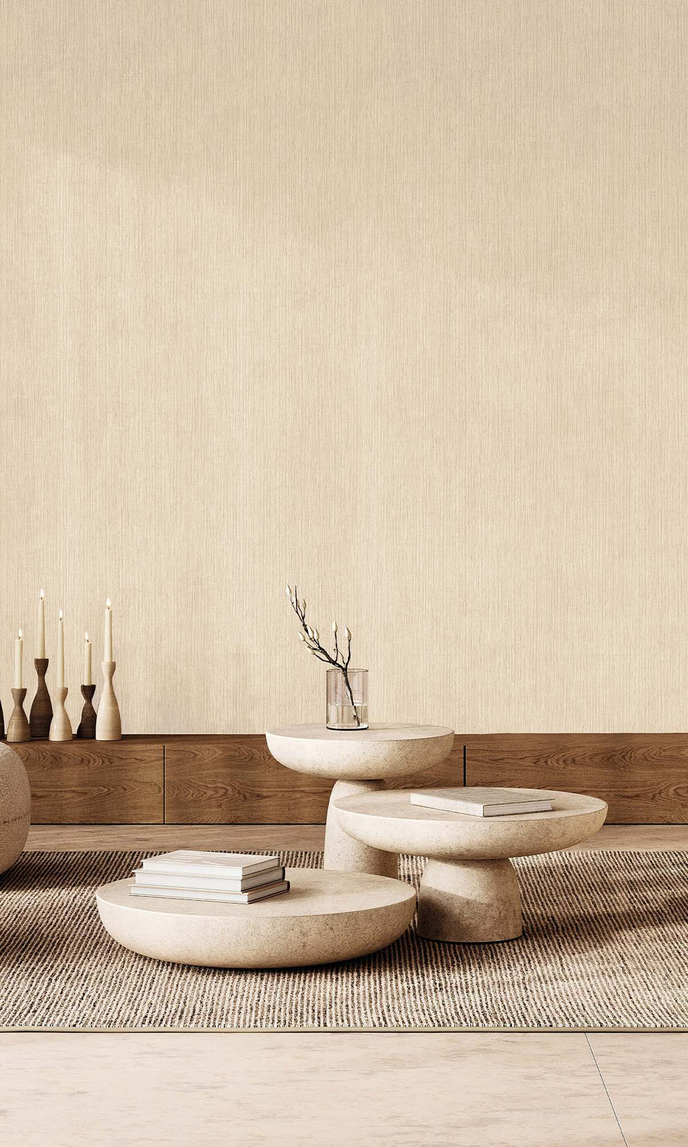 Natural Faux Rattan Print Wallpaper R10314