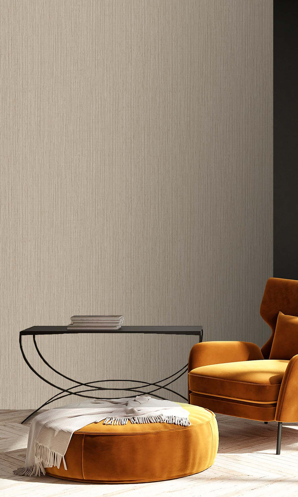 Natural Faux Rattan Print Wallpaper R10314