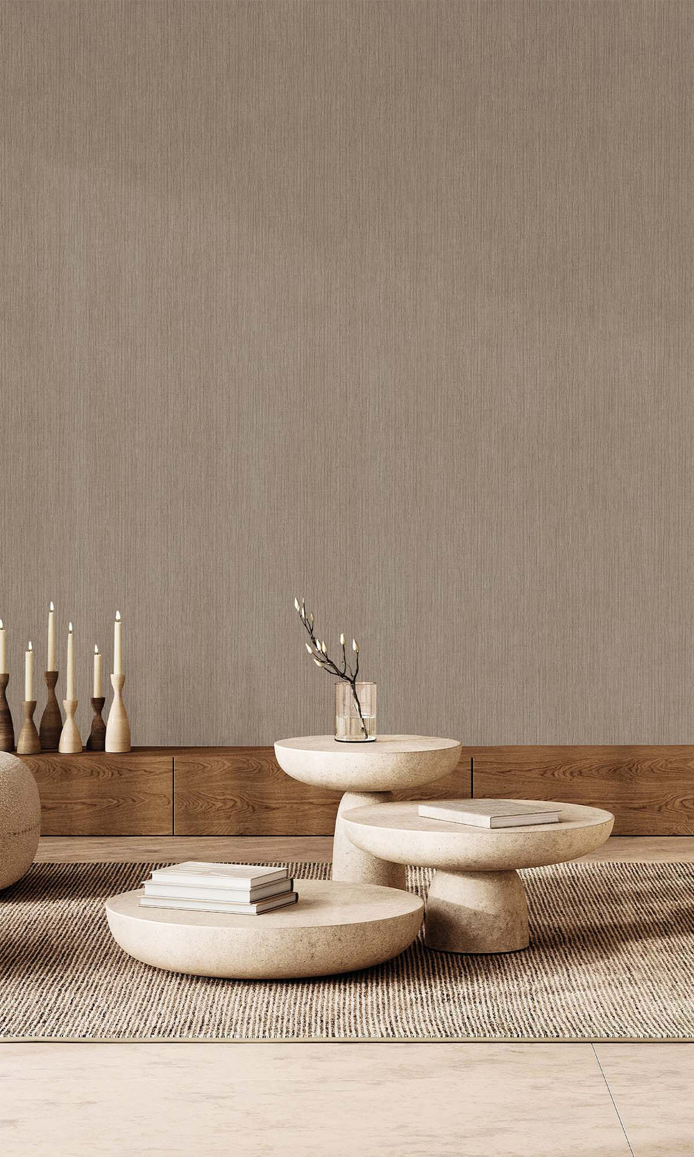 Roasted Cashew Faux Rattan Print Wallpaper R10316