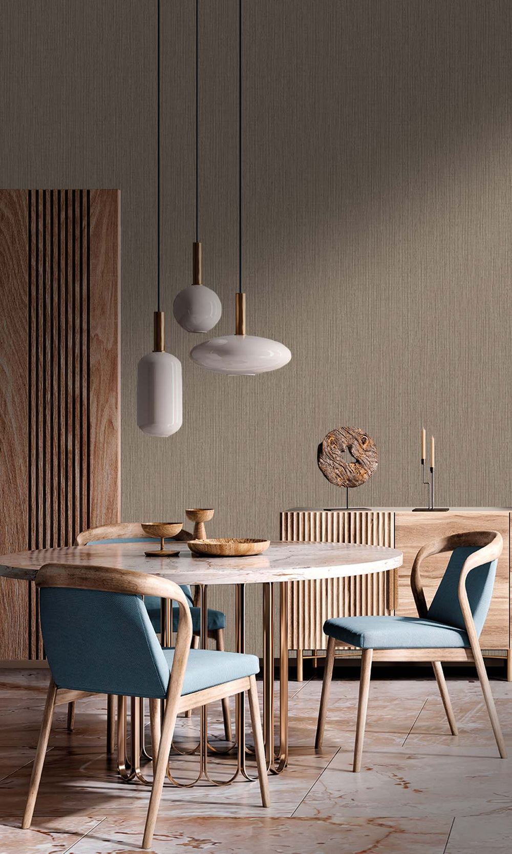 Roasted Cashew Faux Rattan Print Wallpaper R10316