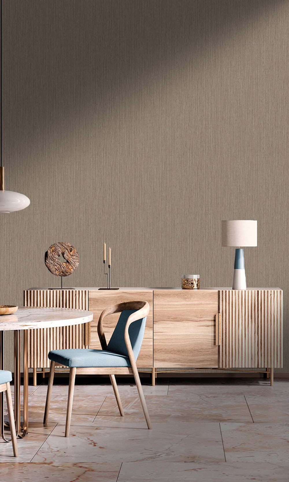Roasted Cashew Faux Rattan Print Wallpaper R10316