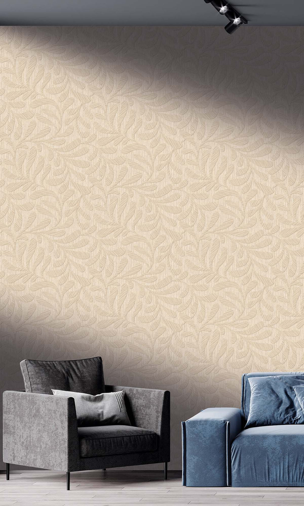 Natural Embossed Leaves Wallpaper R10318