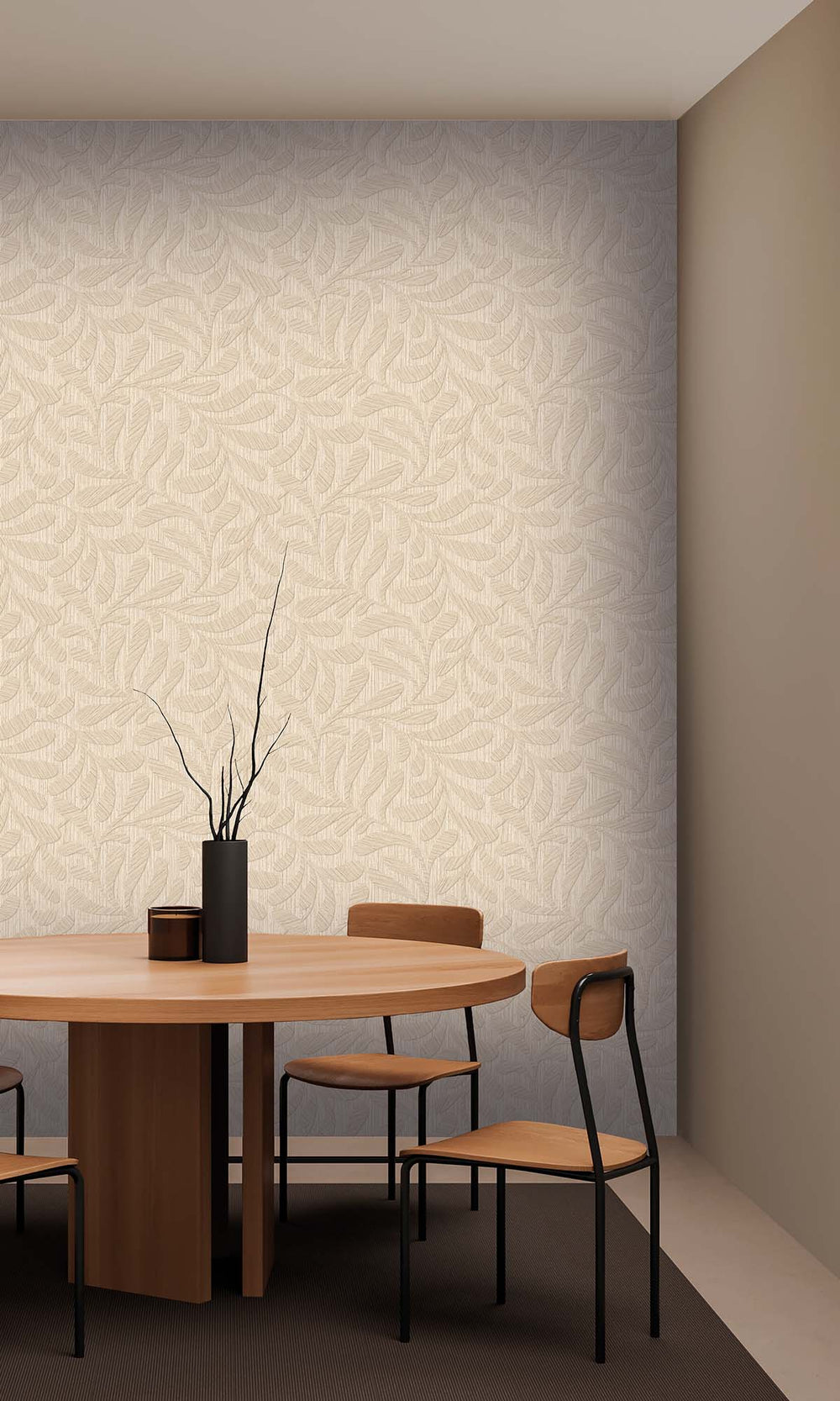 Natural Embossed Leaves Wallpaper R10318