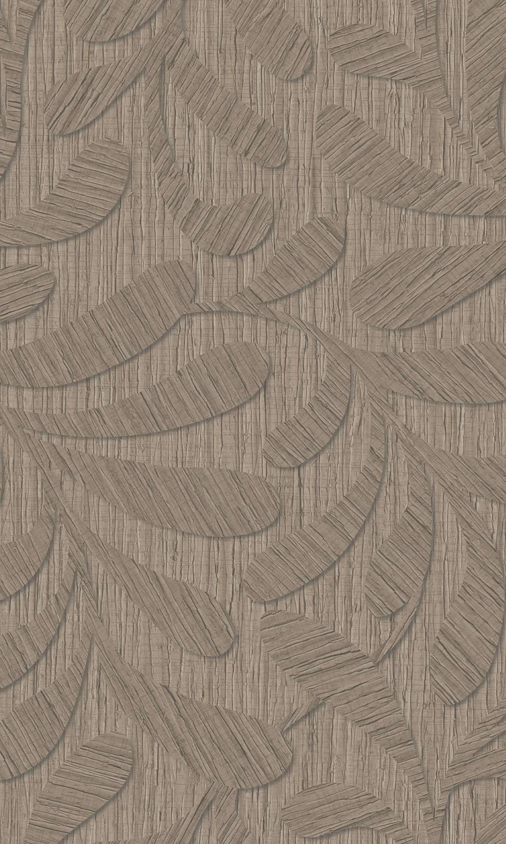 Roasted Cashew Embossed Leaves Wallpaper R10320
