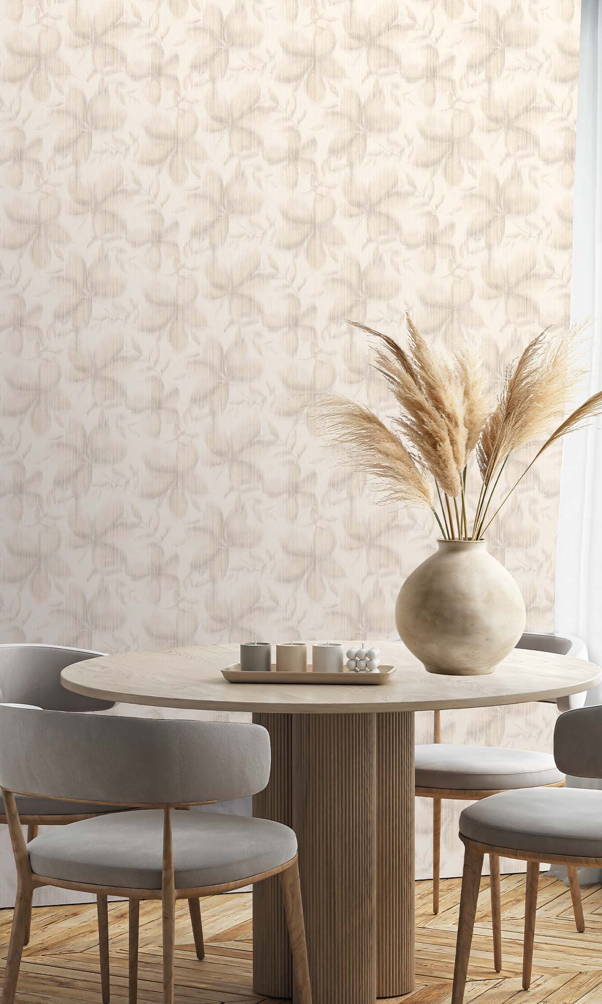 Creme Floral Camouflage Wallpaper R10322