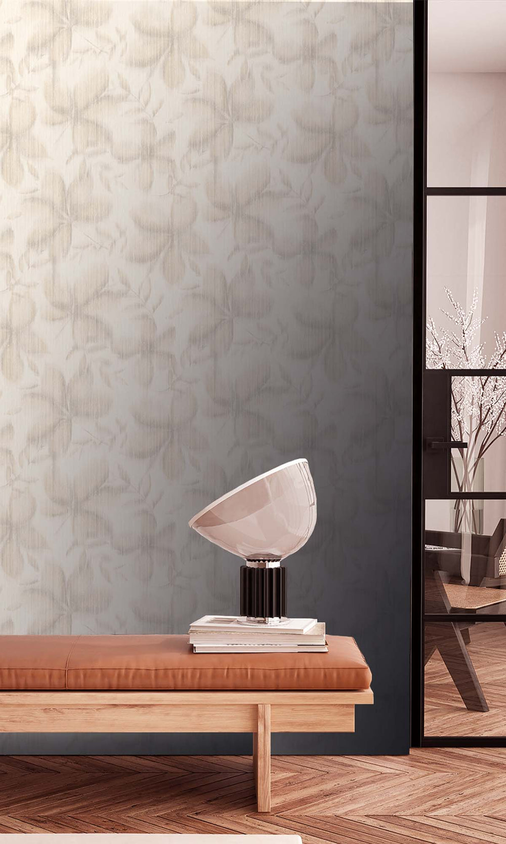 Creme Floral Camouflage Wallpaper R10322
