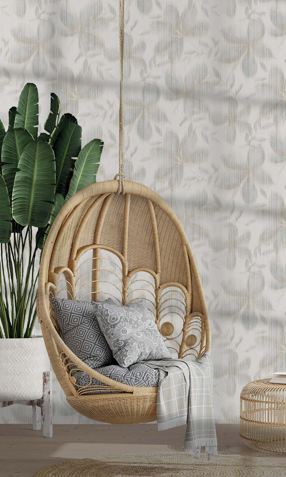 Oyster Mushroom Floral Camouflage Wallpaper R10324