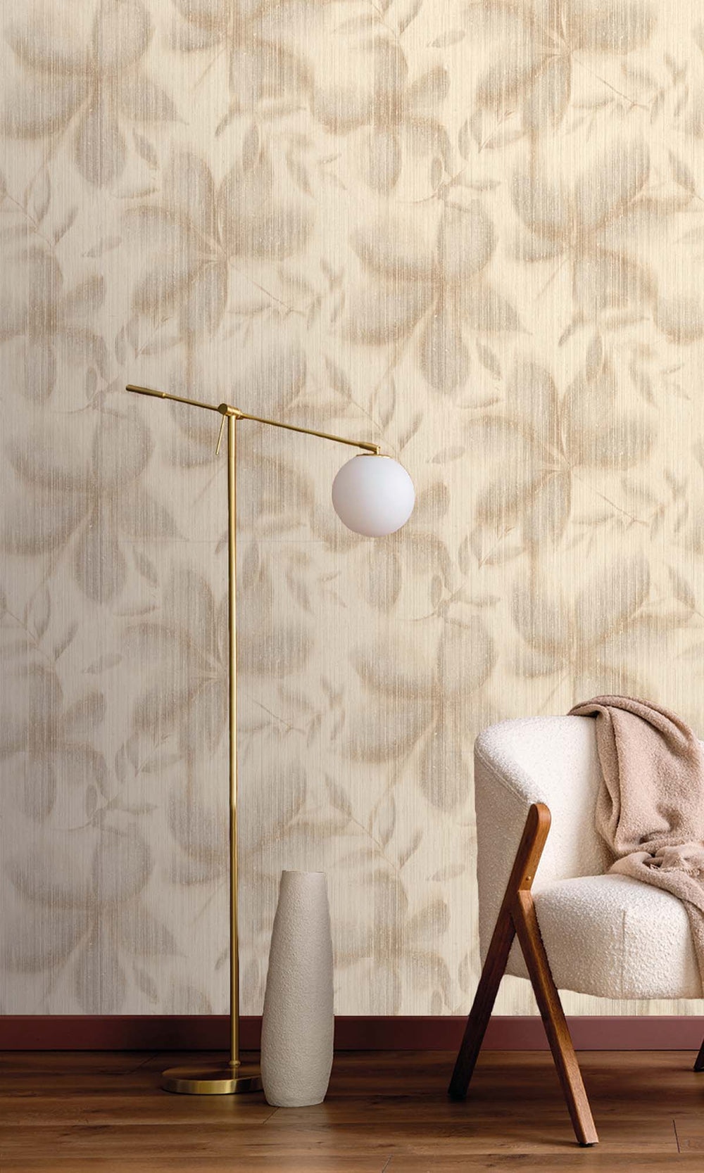 Taupe Floral Camouflage Wallpaper R10325