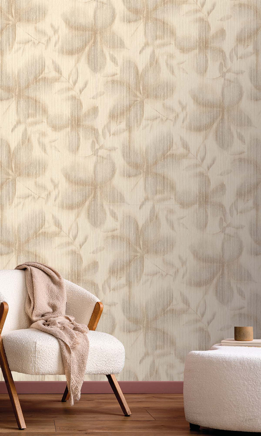 Taupe Floral Camouflage Wallpaper R10325