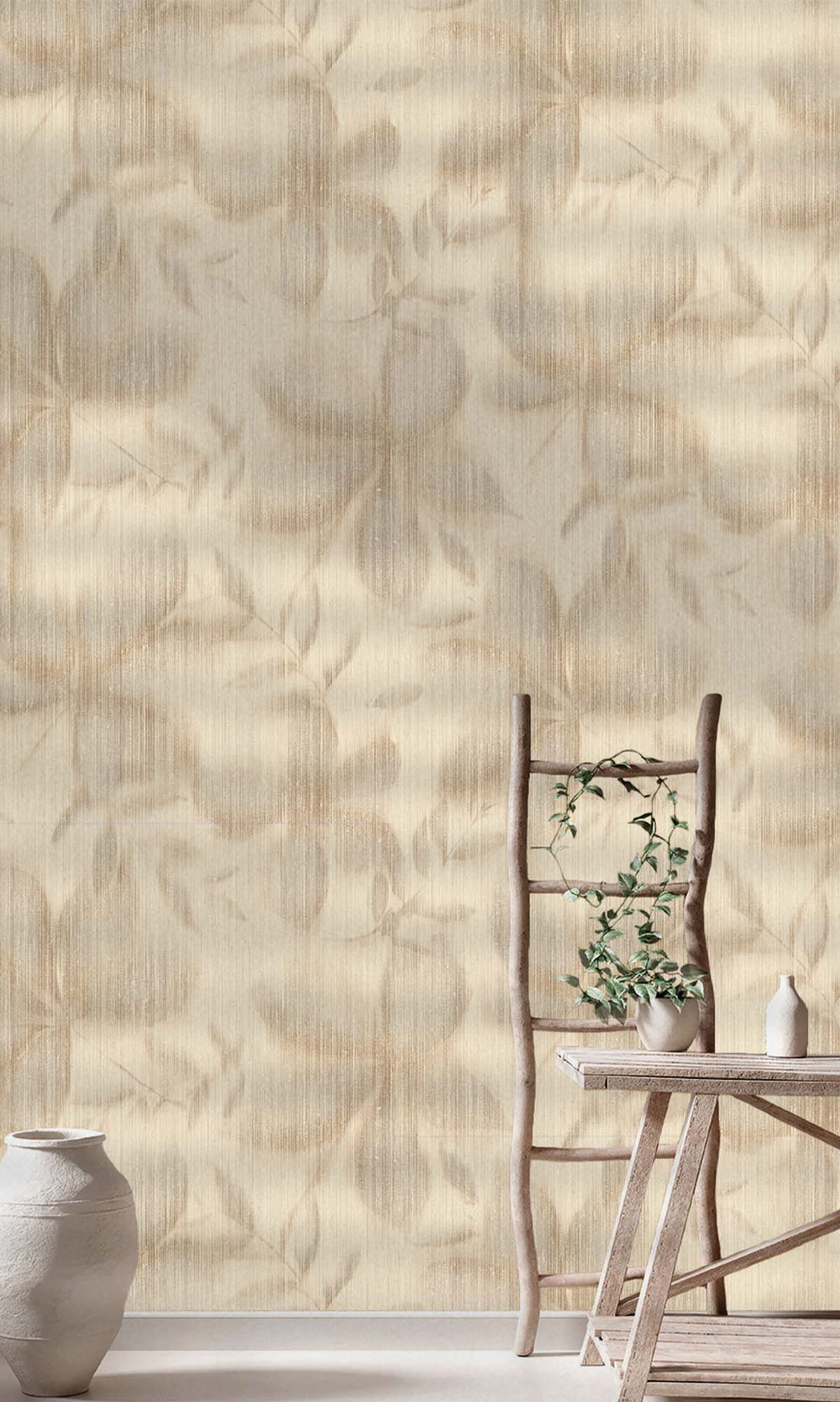 Taupe Floral Camouflage Wallpaper R10325