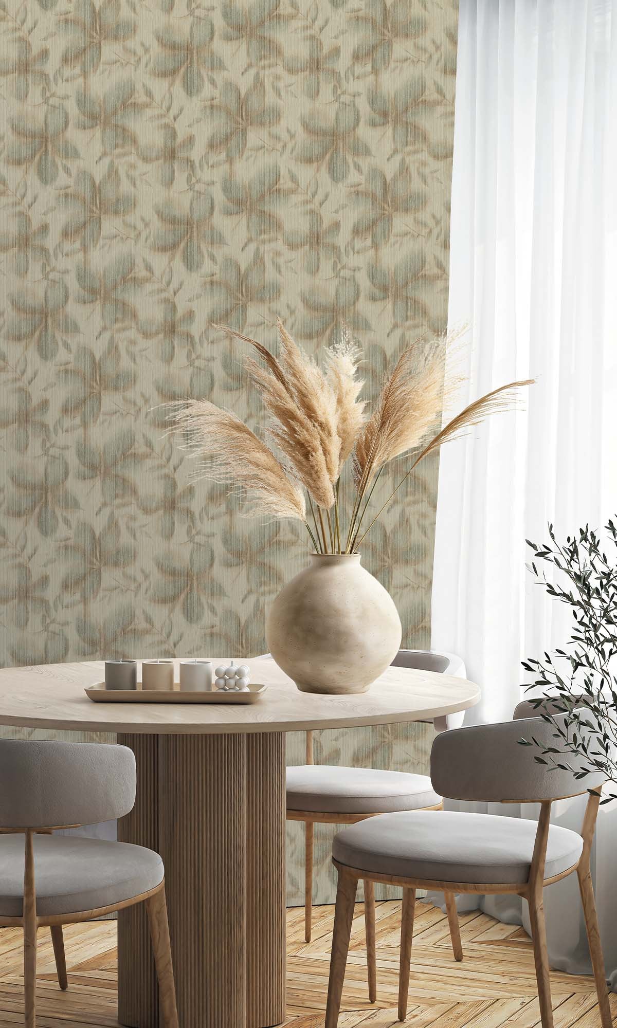 Oil Green Floral Camouflage Wallpaper R10326