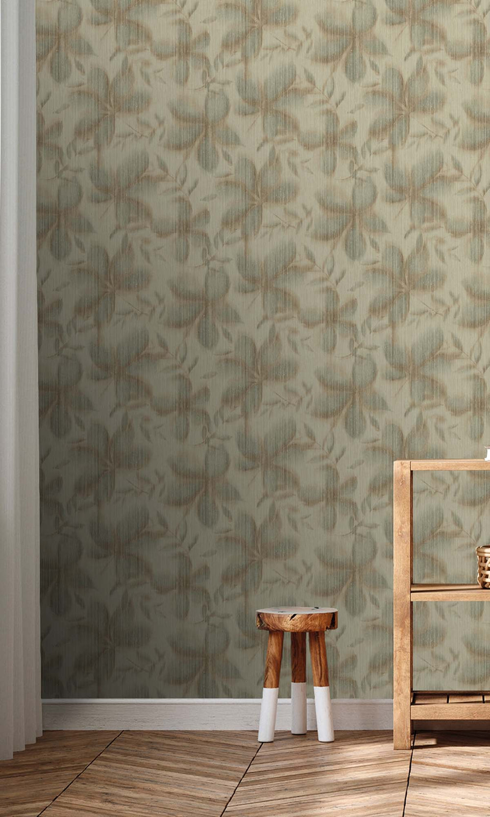 Oil Green Floral Camouflage Wallpaper R10326