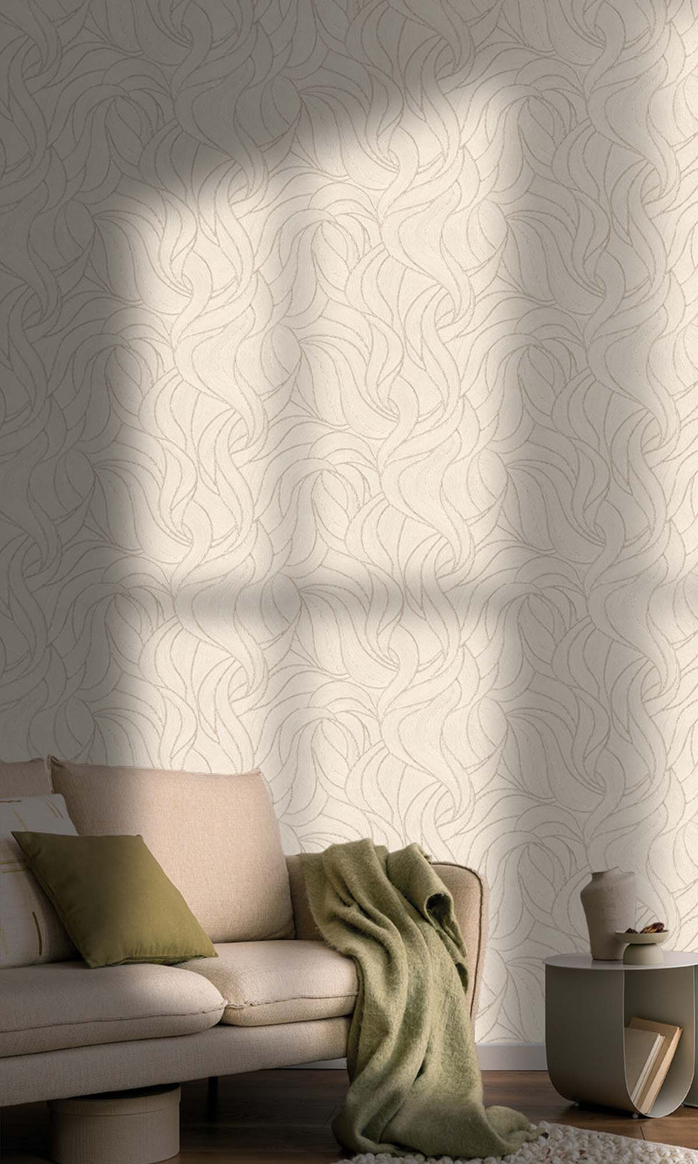White Allover Topical Leaf Wallpaper R10327