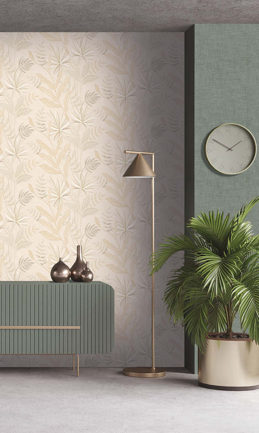Cream Tropical Flora Wallpaper R10330