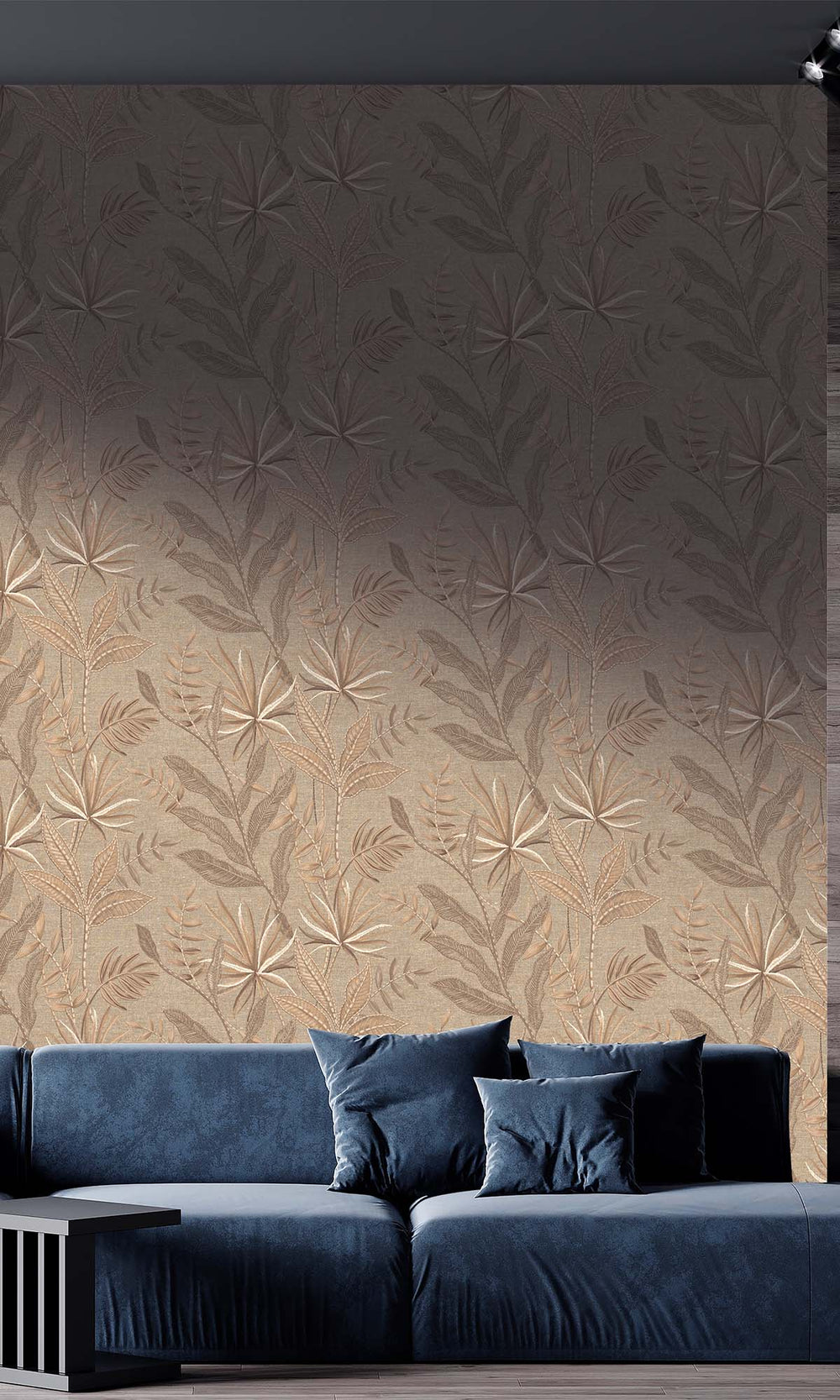 Taupe Tropical Flora Wallpaper R10331