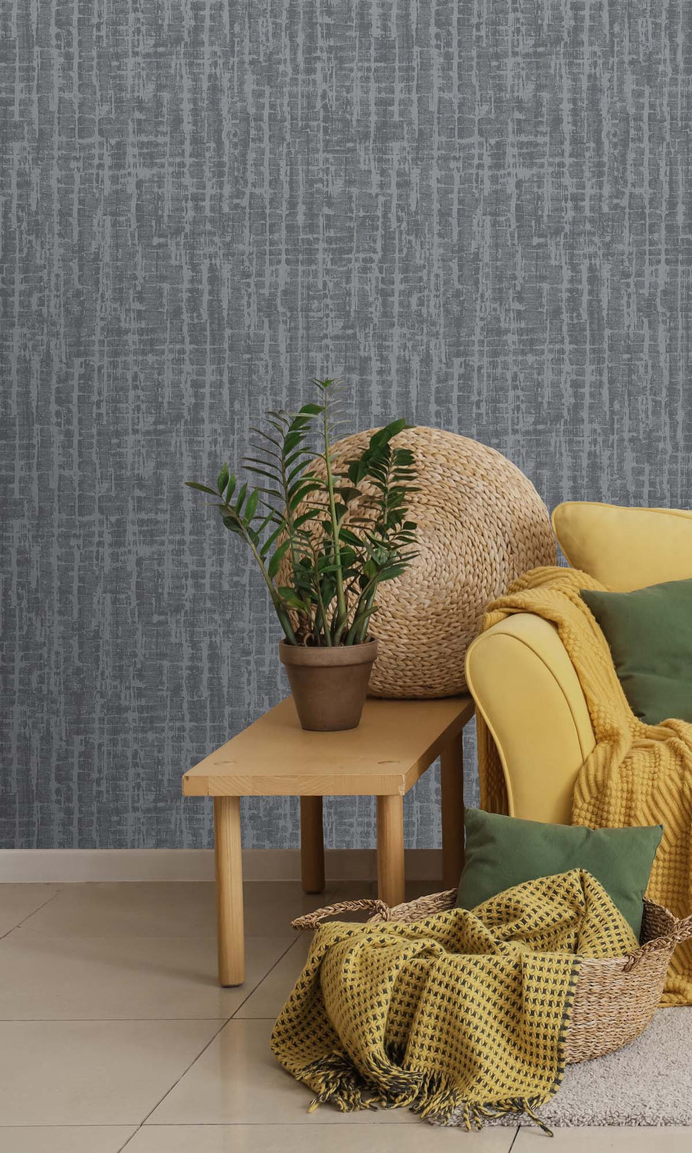 Blue Mini-geo Textured Print Wallpaper R10335
