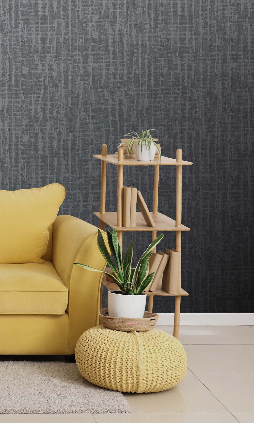 Blue Mini-geo Textured Print Wallpaper R10335