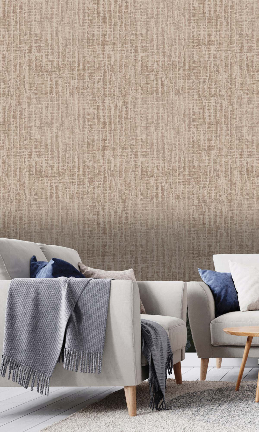 Taupe Mini-geo Textured Print Wallpaper R10337