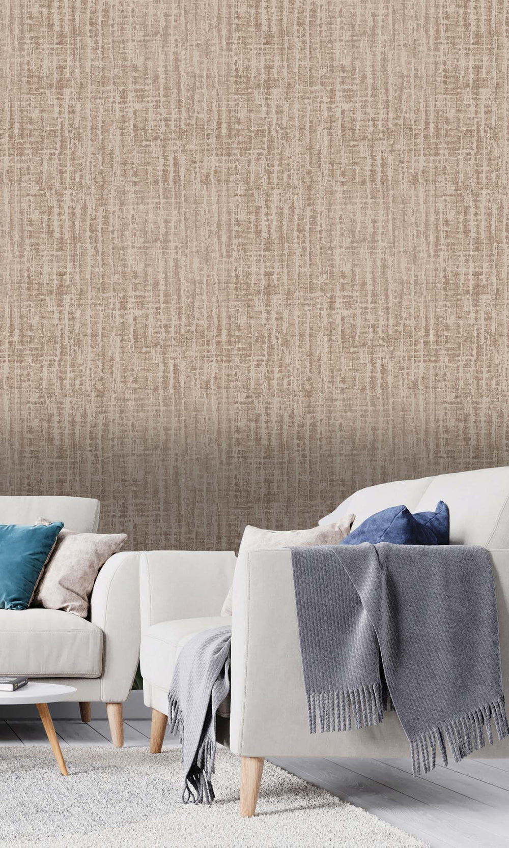 Taupe Mini-geo Textured Print Wallpaper R10337