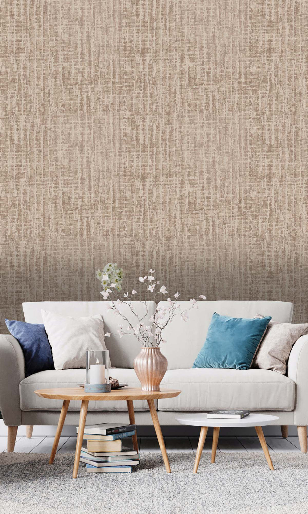 Taupe Mini-geo Textured Print Wallpaper R10337