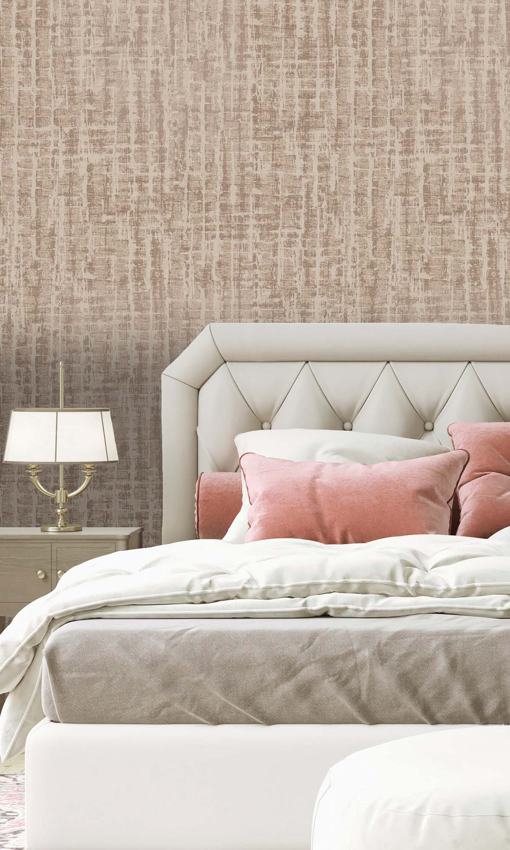 Taupe Mini-geo Textured Print Wallpaper R10337