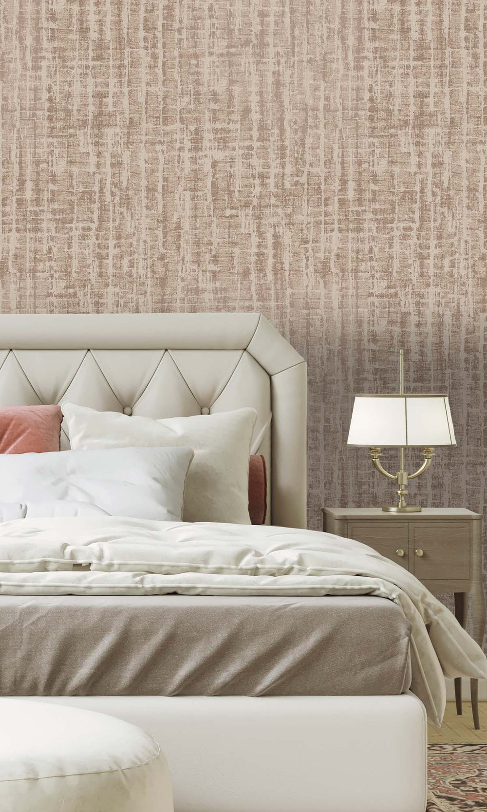 Taupe Mini-geo Textured Print Wallpaper R10337