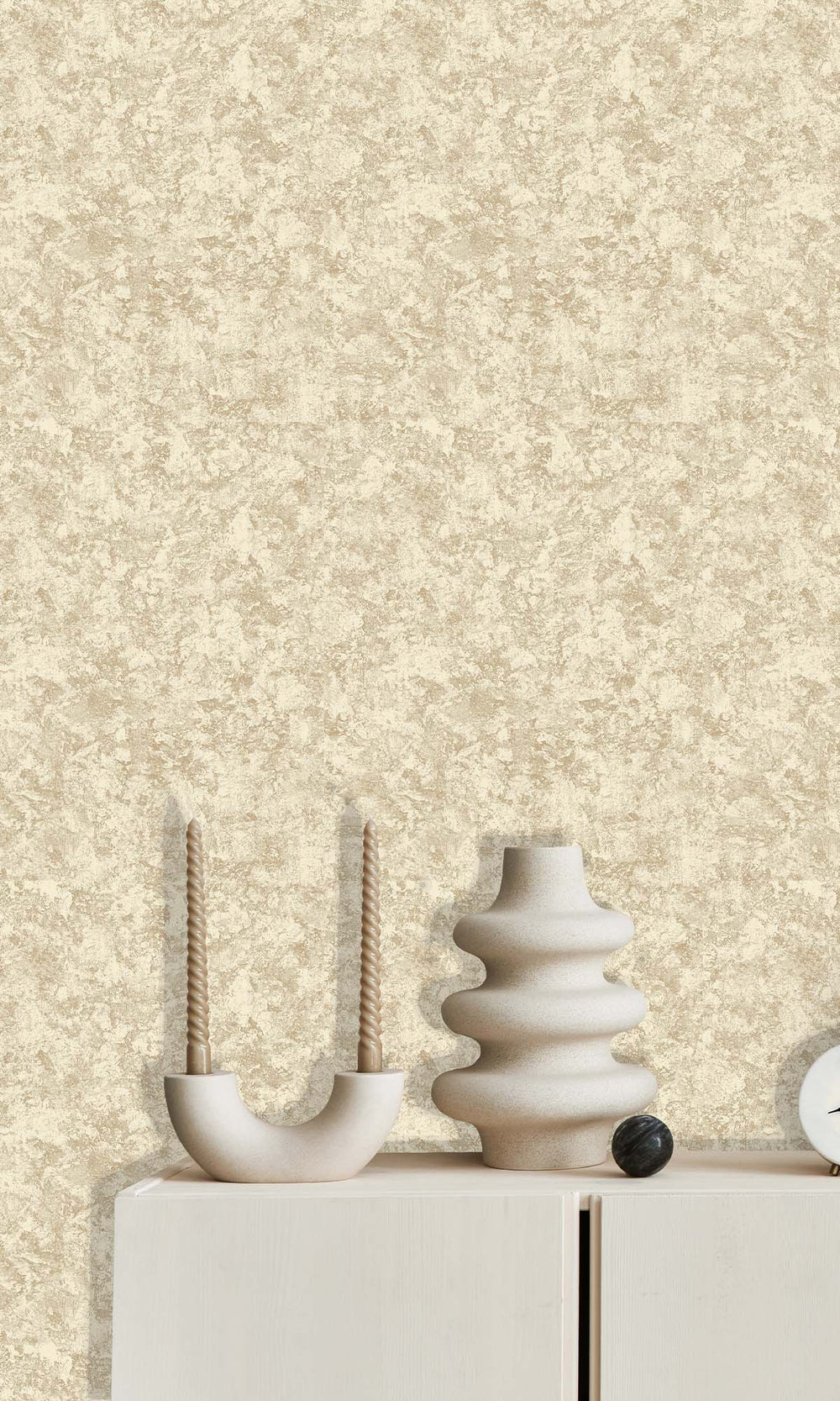 Cream Faux Plaster Effect Wallpaper R10338