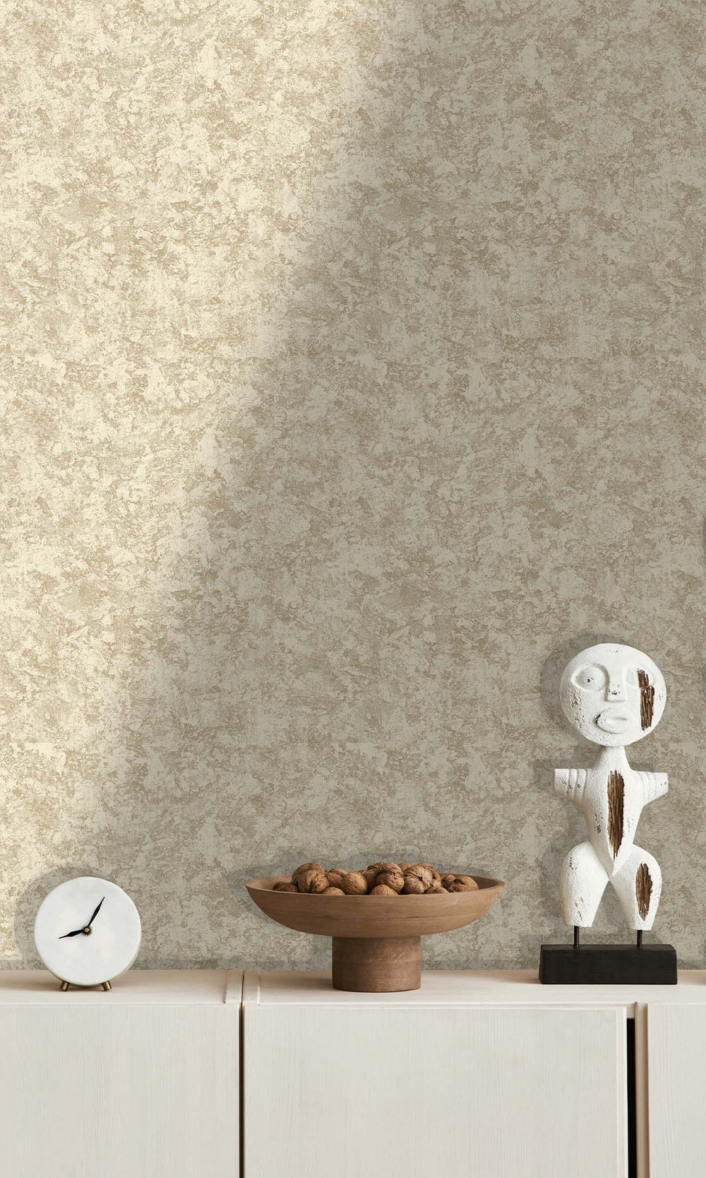 Cream Faux Plaster Effect Wallpaper R10338