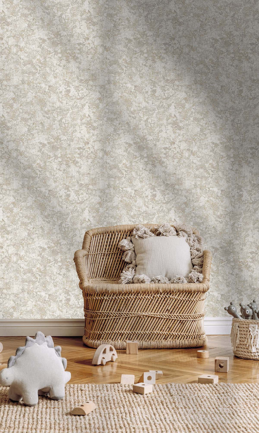 Dove Faux Plaster Effect Wallpaper R10339